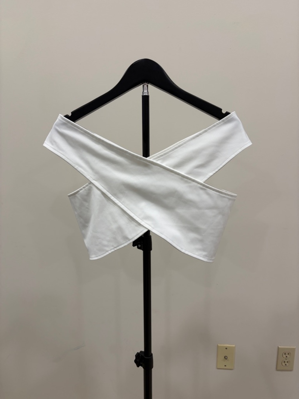 White Cross-Front Women’s Crop Top